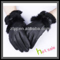 Nouveau style Lady Wearing Guirlande de cheveux Raccoon Gants en cuir